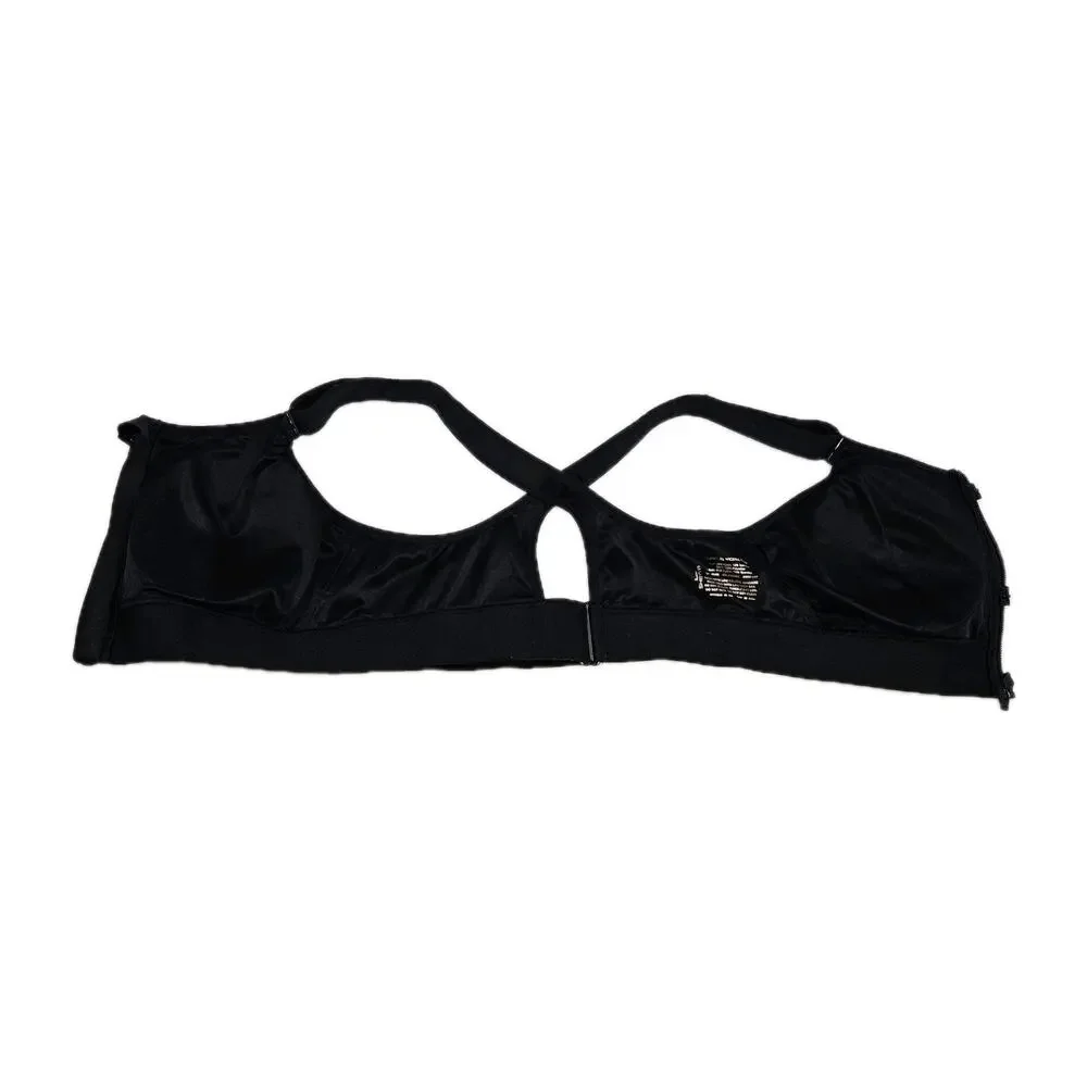 SHEFIT Ultimate Sports Bra Size 2Luxe XL High Impact Black 110002 Equestrian Zip